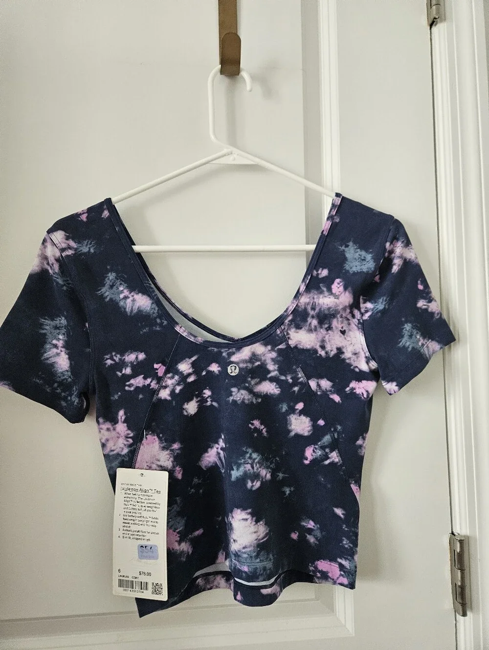 NWT Lululemon Size 6 Align T-Shirt Circulate Tie Dye Mineral Blue Multi $78